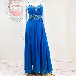 Bee Darlin/Rhinestone Bead Sequin Open Back Formal